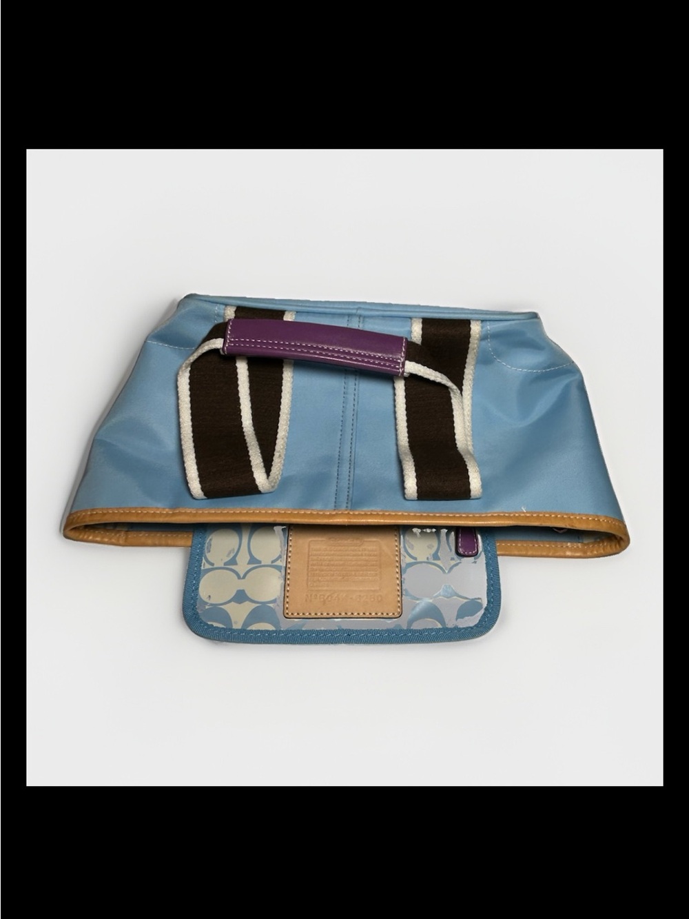 Coach Hamptons Mini Nylon Tote&Wristlet Set,Light Blue/Purple Leather-2005 #6268 - Picture 9 of 13